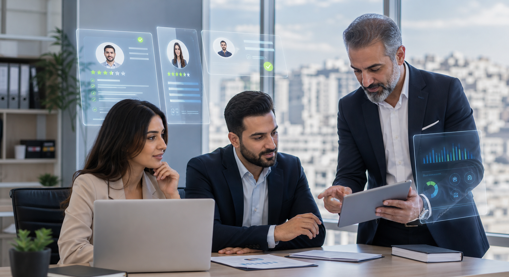 Diverse recruiters using AI-assisted CV screening on KDXJobs